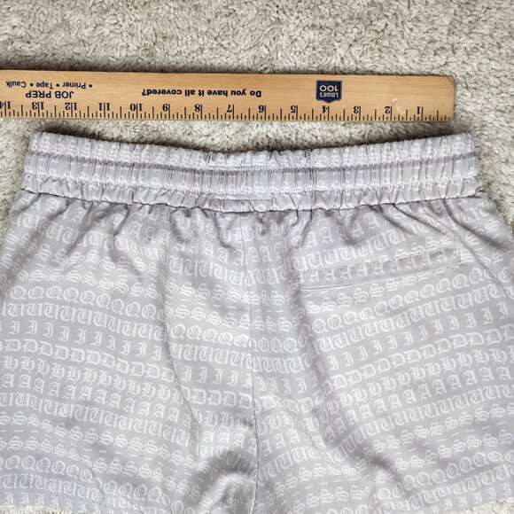 Squidhaus Shorts Size Medium Silver All Over Print Elastic Drawstring Lined M US - Picture 5 of 6